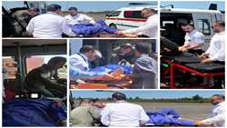 انتقال فوری بیمار مسموم از آستارا به رشت با هلیکوپتر اورژانس گیلان